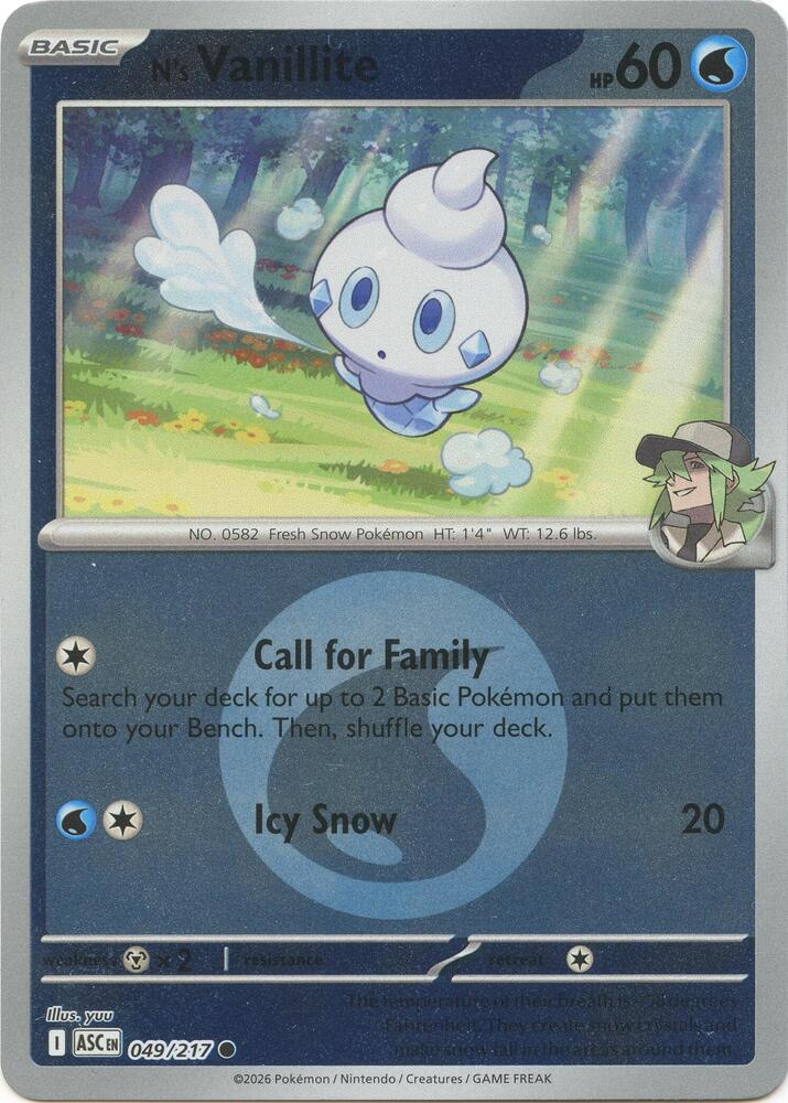 N's Vanillite (Energy Symbol Pattern) - 049/217 Common ME: Ascended Heroes