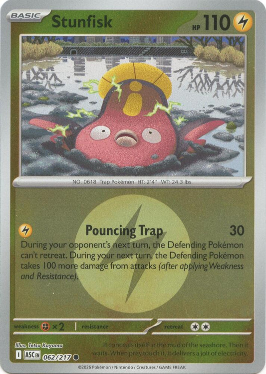 Stunfisk (Energy Symbol Pattern) 062/217 Common Ascended Heroes Pokémon card
