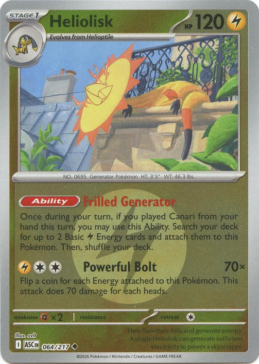 Heliolisk - 064/217 (Energy Symbol Pattern) 064/217 Uncommon Ascended Heroes Pokémon card