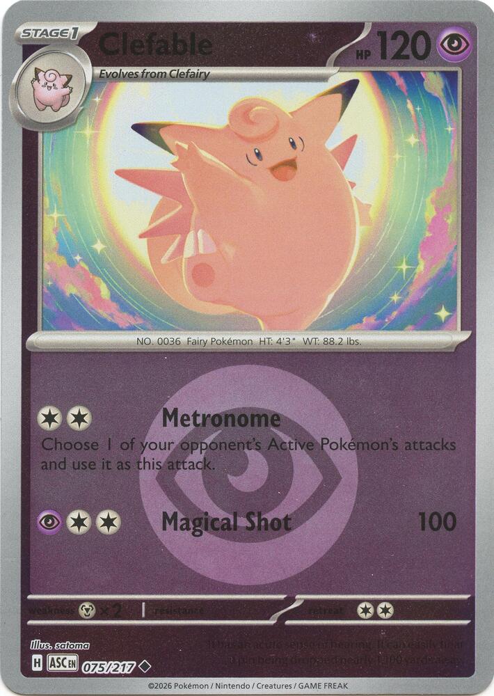 Clefable (Energy Symbol Pattern) 075/217 Uncommon Ascended Heroes Pokémon card