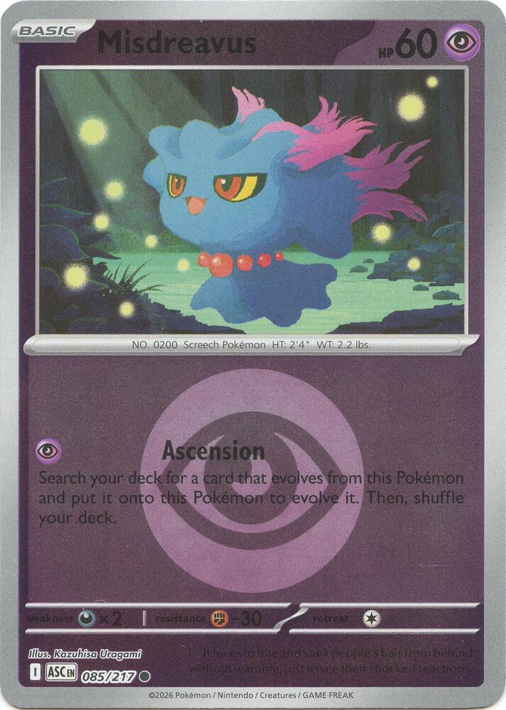 Misdreavus - 085/217 (Energy Symbol Pattern) Common ME: Ascended Heroes