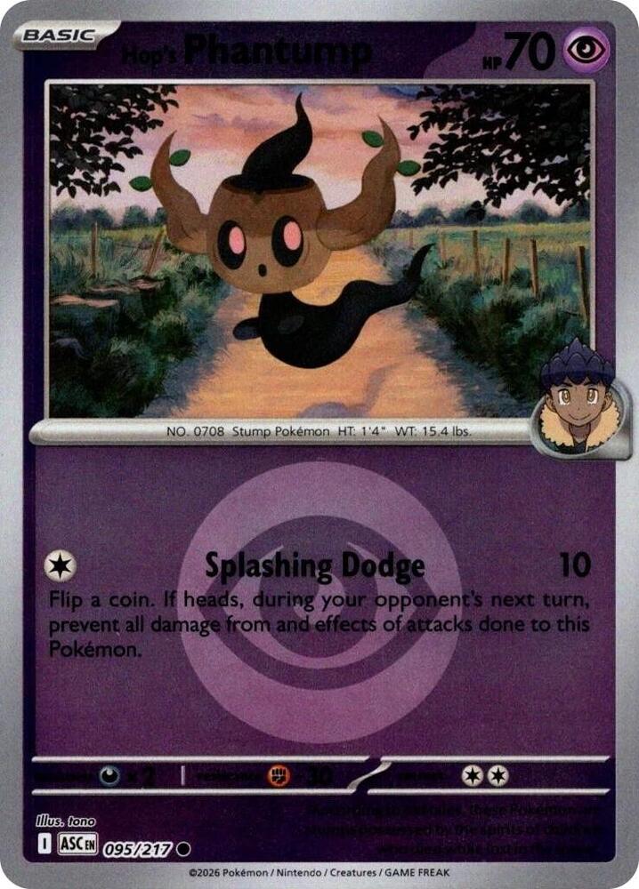Hop's Phantump (Energy Symbol Pattern) - 095/217 Common ME: Ascended Heroes