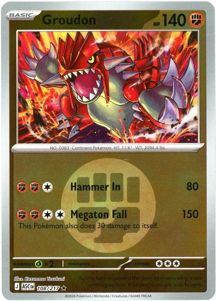 Groudon (Energy Symbol Pattern) - 108/217 Rare ME: Ascended Heroes