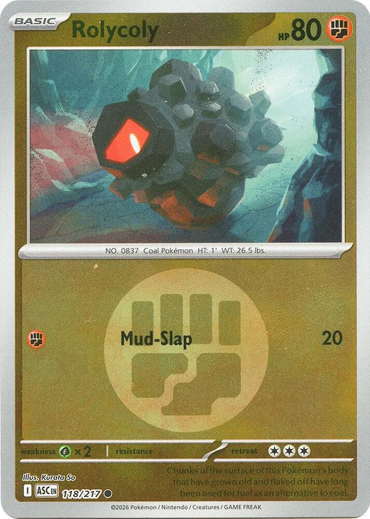 Rolycoly (Energy Symbol Pattern) 118/217 Common Ascended Heroes Pokémon card