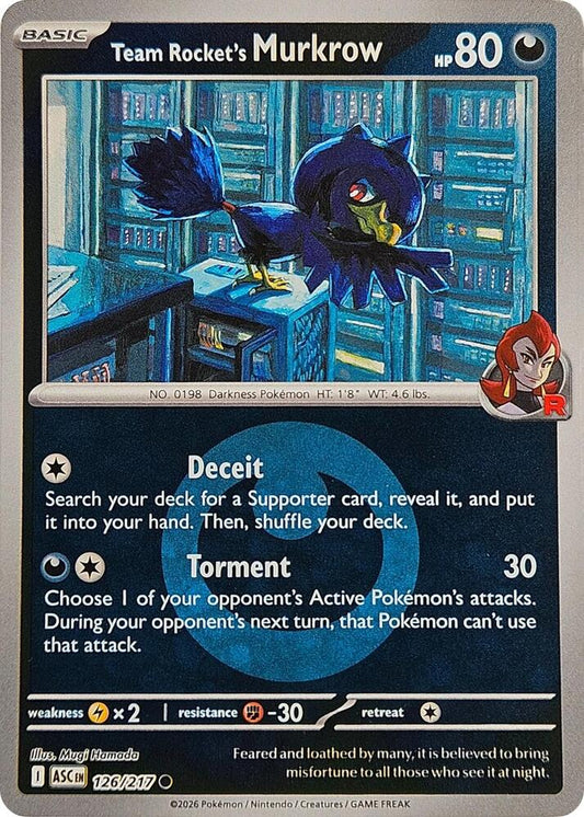 Team Rocket's Murkrow (Energy Symbol Pattern) 126/217 Common Ascended Heroes Pokémon card