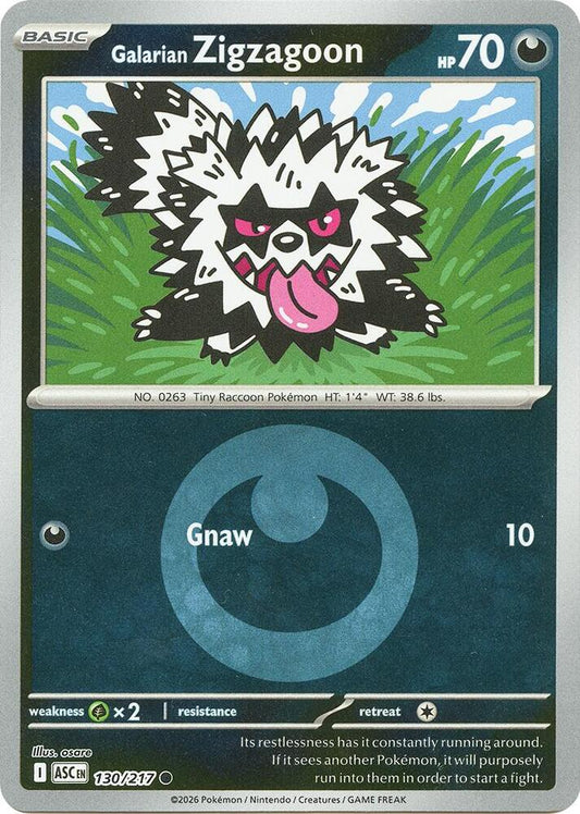 Galarian Zigzagoon (Energy Symbol Pattern) 130/217 Common Ascended Heroes Pokémon card