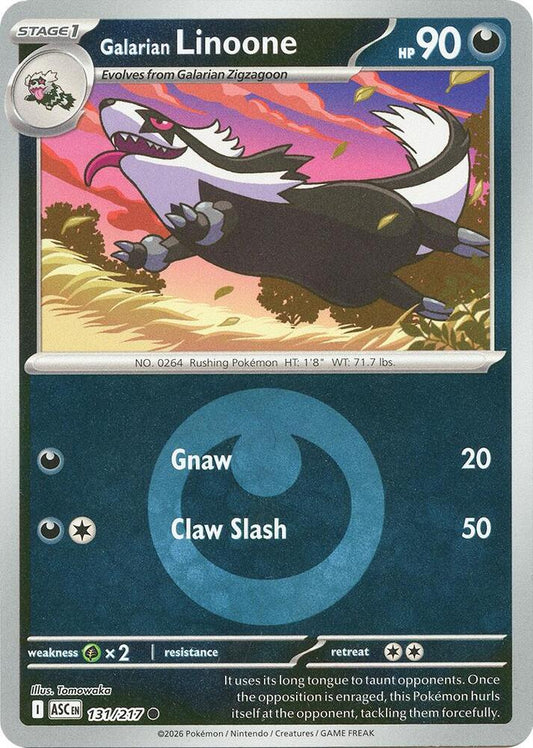 Galarian Linoone (Energy Symbol Pattern) 131/217 Common Ascended Heroes Pokémon card