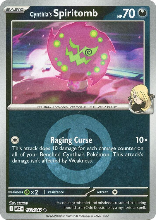 Cynthia's Spiritomb - 133/217 (Energy Symbol Pattern) 133/217 Uncommon Ascended Heroes Pokémon card