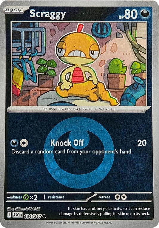 Scraggy (Energy Symbol Pattern) 134/217 Common Ascended Heroes Pokémon card