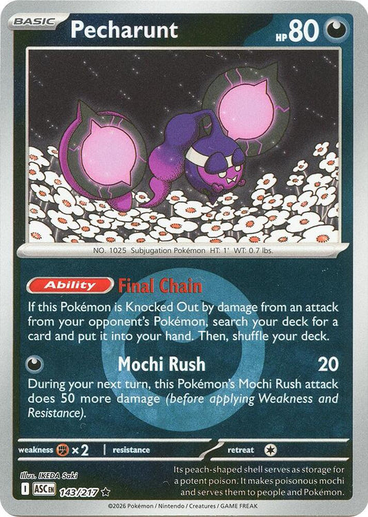 Pecharunt (Energy Symbol Pattern) 143/217 Rare Ascended Heroes Pokémon card