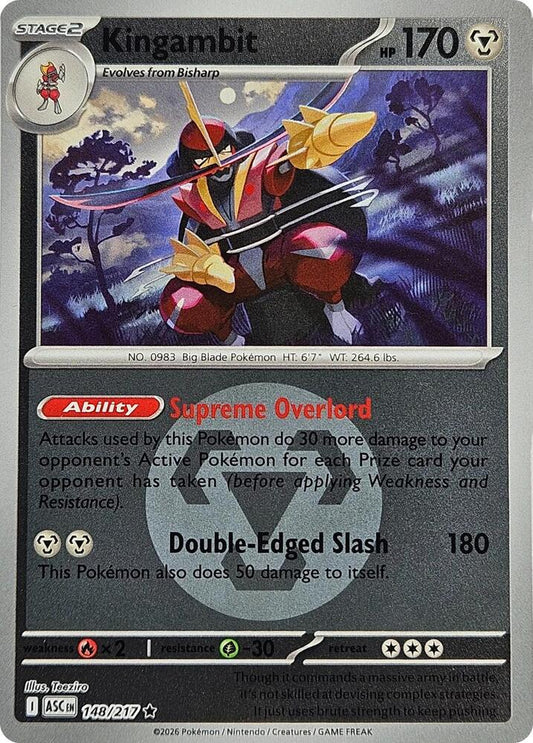 Kingambit (Energy Symbol Pattern) 148/217 Rare Ascended Heroes Pokémon card