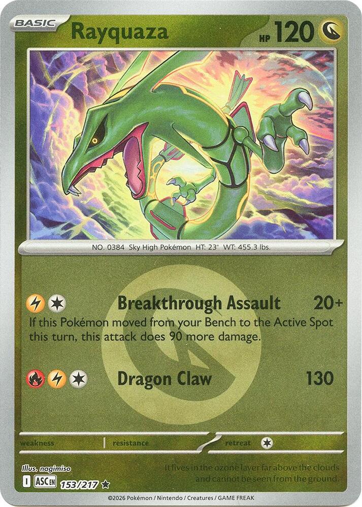 Rayquaza (Energy Symbol Pattern) - 153/217 Rare ME: Ascended Heroes