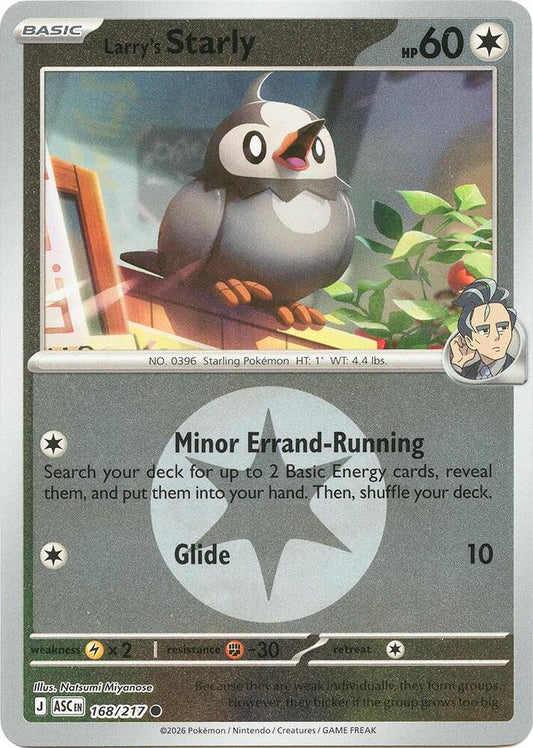 Larry's Starly (Energy Symbol Pattern) 168/217 Common Ascended Heroes Pokémon card