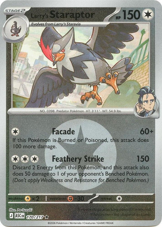 Larry's Staraptor - 170/217 (Energy Symbol Pattern) 170/217 Rare Ascended Heroes Pokémon card
