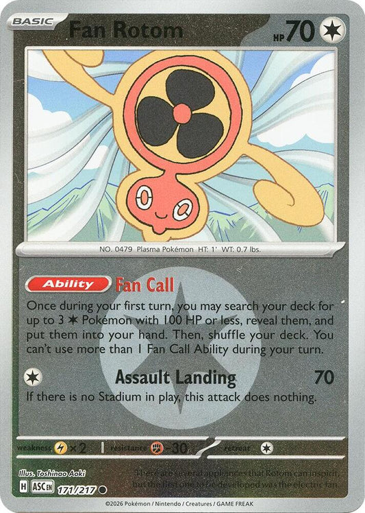 Fan Rotom - 171/217 (Energy Symbol Pattern) 171/217 Common Ascended Heroes Pokémon card