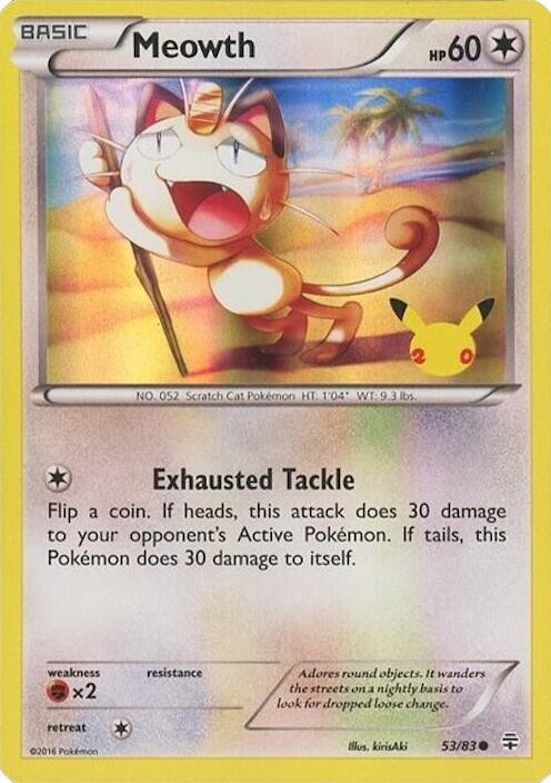 Meowth - 53/83 (20th Anniversary) 053/083 Promo Miscellaneous Cards & Products Pokémon card