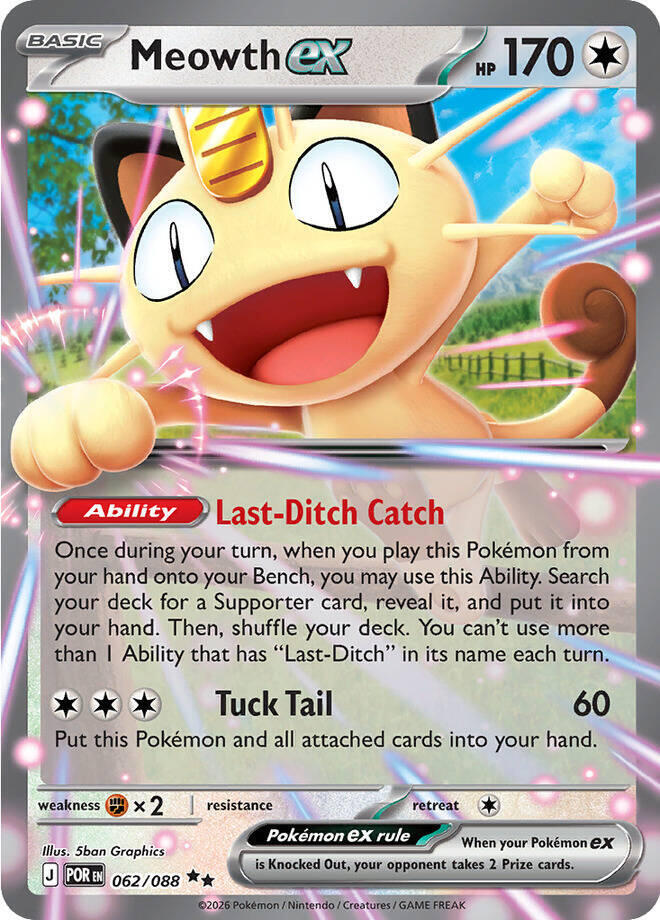 Meowth ex - 062/088 062/088 Double Rare Perfect Order Pokémon card