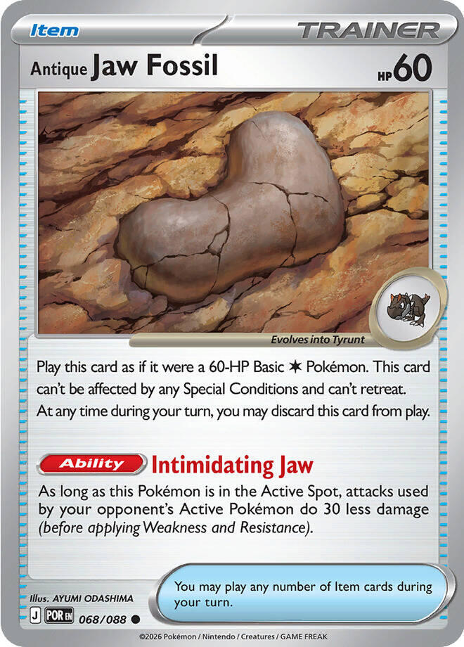 Antique Jaw Fossil 068/088 Common Perfect Order Pokémon card
