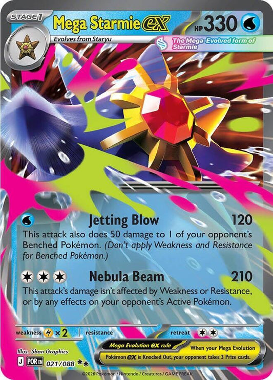 Mega Starmie ex - 021/088 021/088 Double Rare Perfect Order Pokémon card