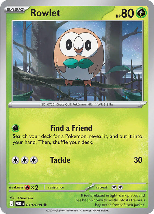 Rowlet - 010/088 010/088 Common Perfect Order Pokémon card