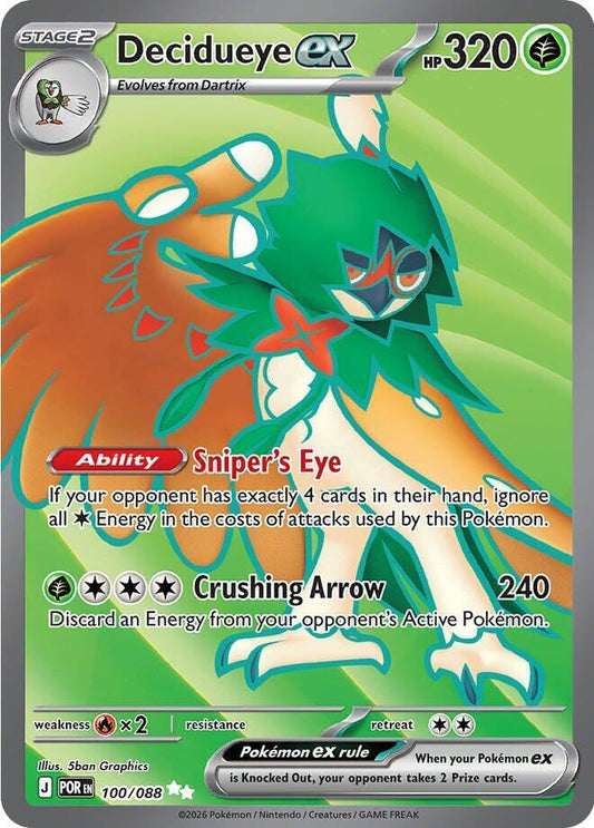Decidueye ex - 100/088 100/088 Ultra Rare Perfect Order Pokémon card