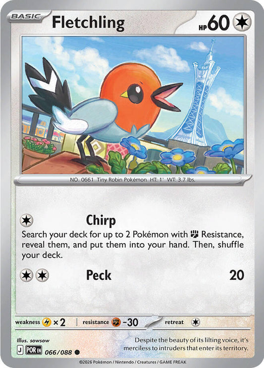 Fletchling 066/088 Common Perfect Order Pokémon card