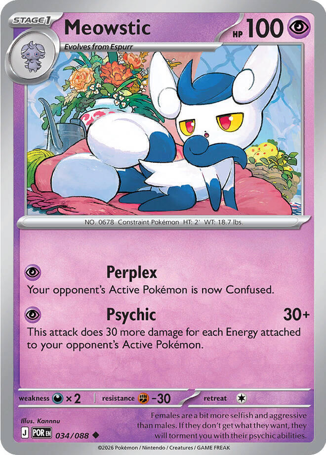 Meowstic 034/088 Uncommon Perfect Order Pokémon card