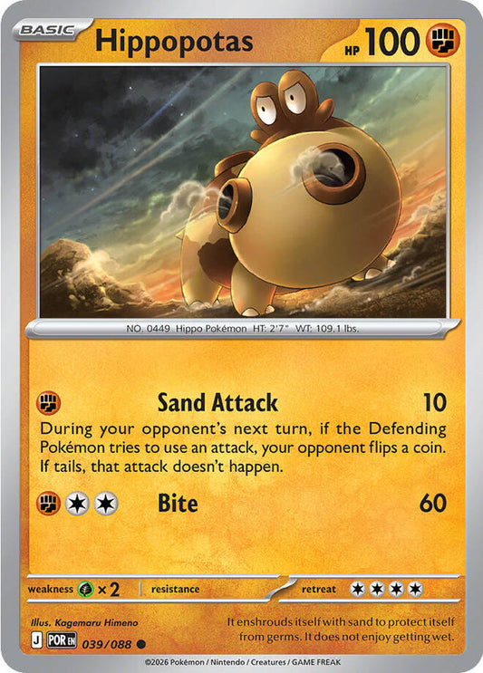 Hippopotas 039/088 Common Perfect Order Pokémon card