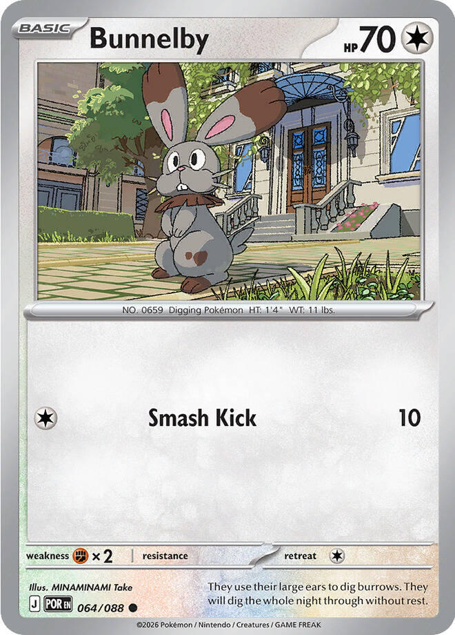 Bunnelby 064/088 Common Perfect Order Pokémon card