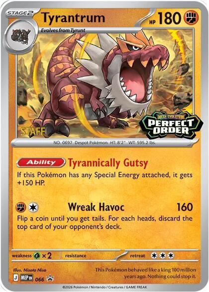 Tyrantrum - 066 [Staff] 66 Promo Mega Evolution Promo Pokémon card