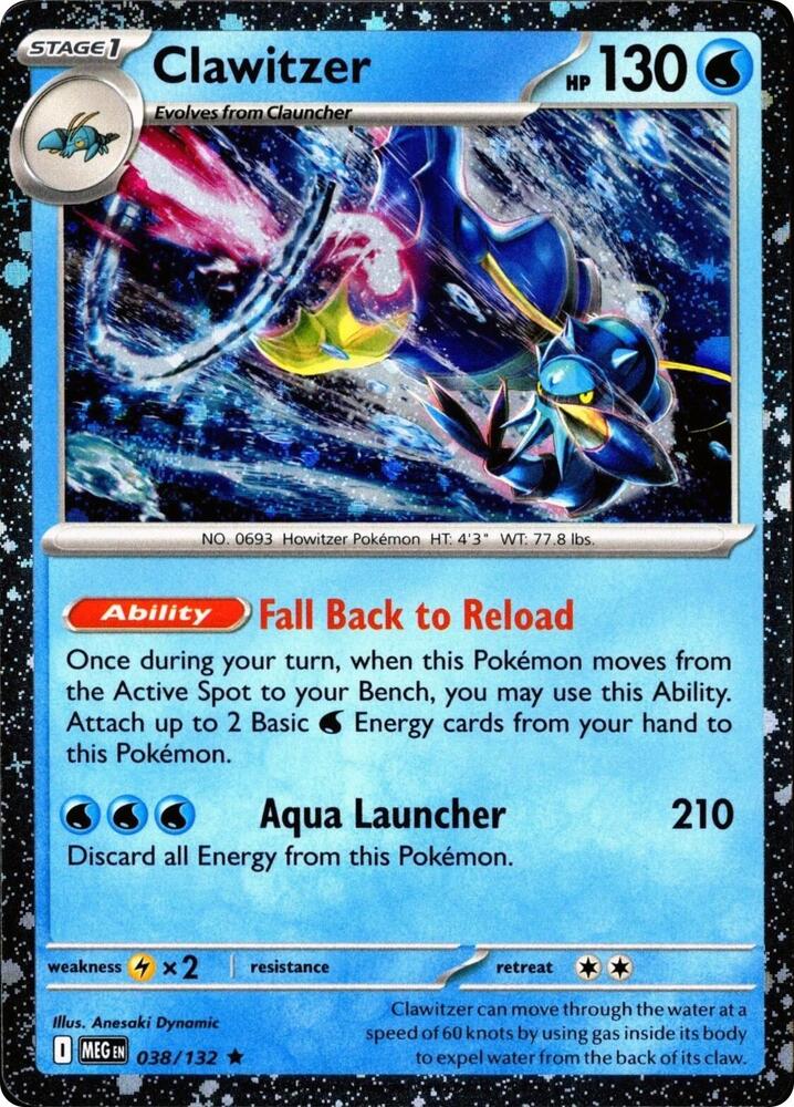 Clawitzer (Cosmos Holo) 038/132 Rare Miscellaneous Cards & Products Pokémon card