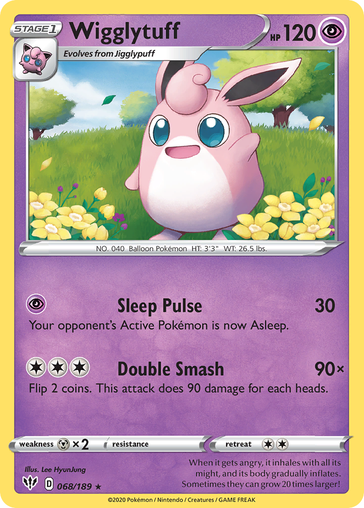 Wigglytuff 068/189 Rare Darkness Ablaze