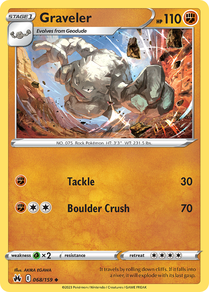 Graveler 068/159 Uncommon Crown Zenith