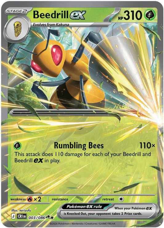 Beedrill ex - 003/086 003/086 Double Rare Chaos Rising Pokémon card