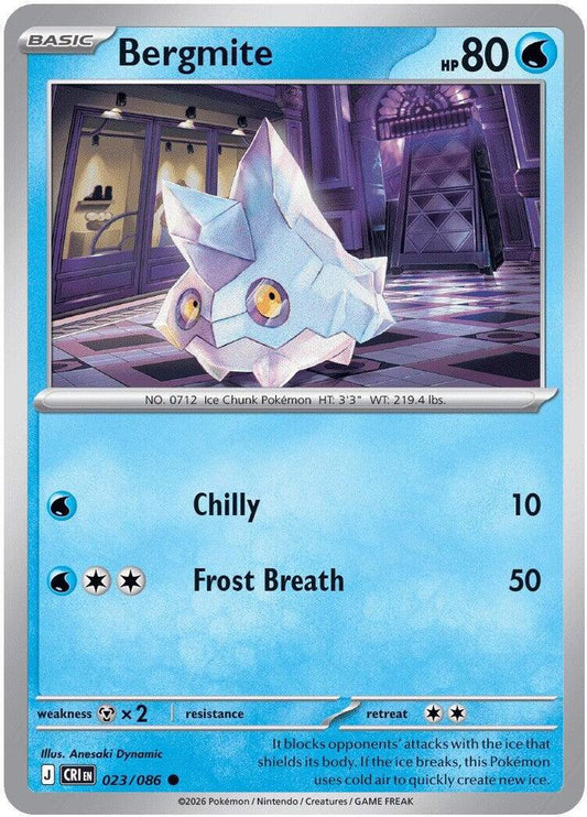 Bergmite 023/086 Common Chaos Rising Pokémon card
