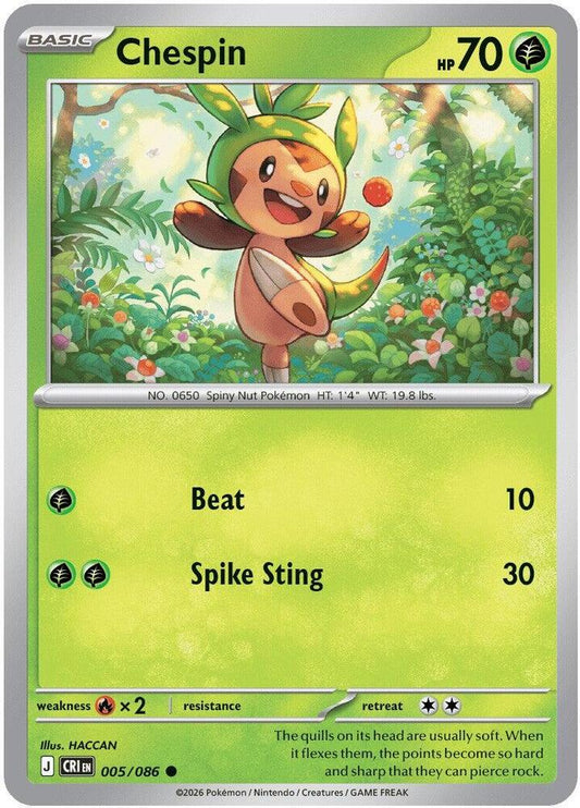 Chespin - 005/086 005/086 Common Chaos Rising Pokémon card