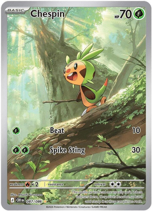 Chespin - 087/086 087/086 Illustration Rare Chaos Rising Pokémon card