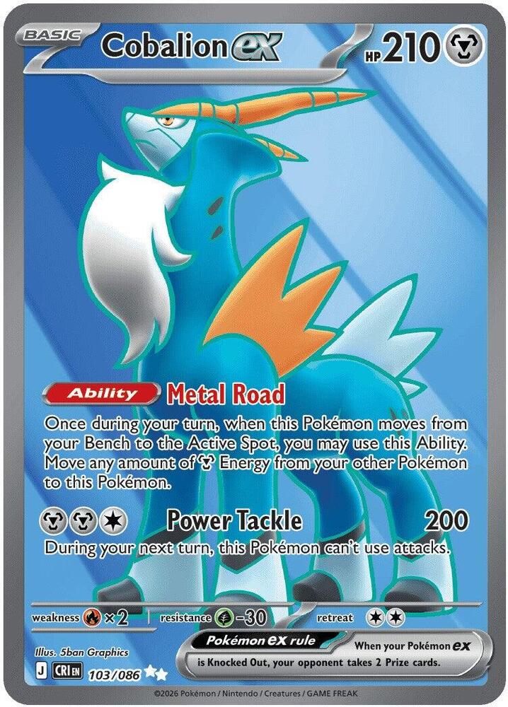 Cobalion ex - 103/086 103/086 Ultra Rare Chaos Rising Pokémon card