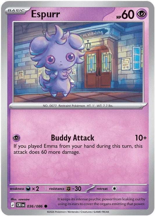 Espurr 036/086 Common Chaos Rising Pokémon card