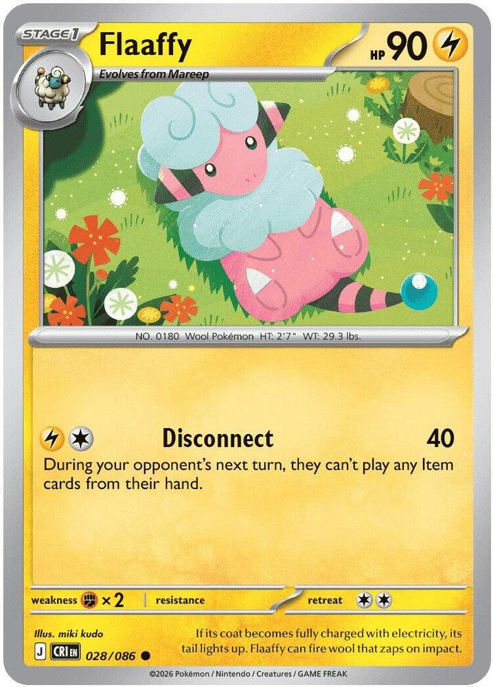 Flaaffy 028/086 Common Chaos Rising Pokémon card