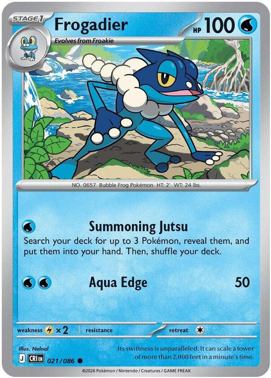Frogadier - 021/086 021/086 Common Chaos Rising Pokémon card