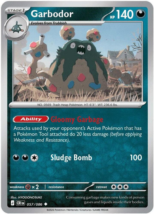 Garbodor 057/086 Uncommon Chaos Rising Pokémon card