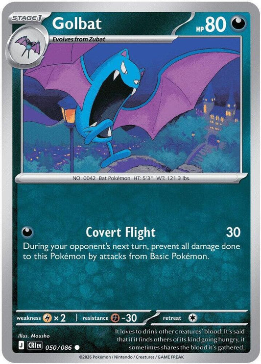 Golbat 050/086 Common Chaos Rising Pokémon card