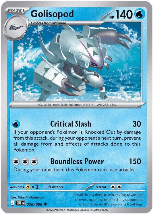 Golisopod 026/086 Uncommon Chaos Rising Pokémon card