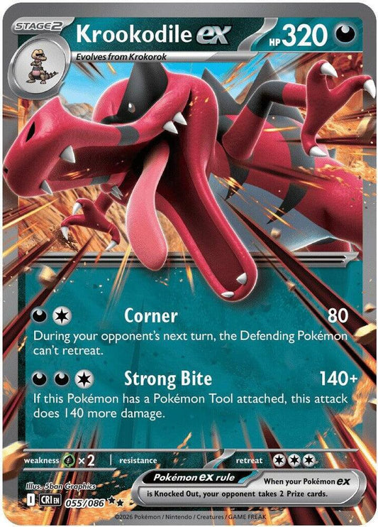 Krookodile ex 055/086 Double Rare Chaos Rising Pokémon card