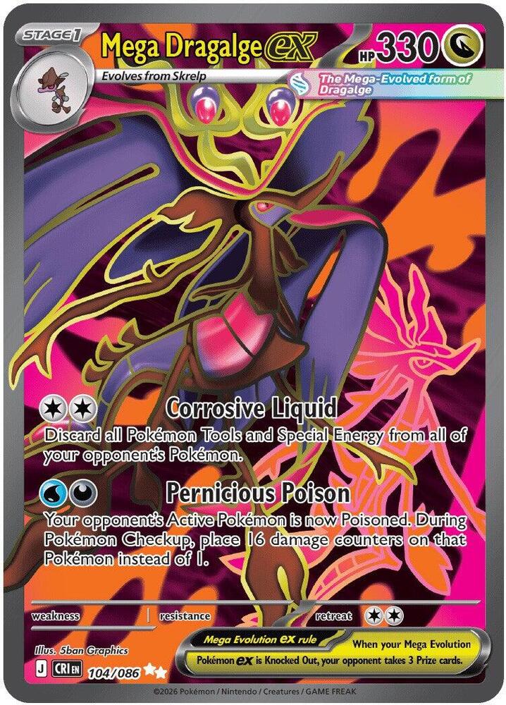 Mega Dragalge ex - 104/086 104/086 Ultra Rare Chaos Rising Pokémon card