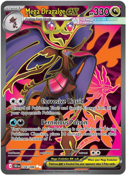 Mega Dragalge ex - 104/086 104/086 Ultra Rare Chaos Rising Pokémon card