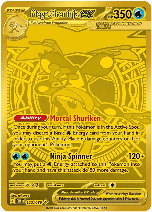 Mega Greninja ex - 122/086 122/086 Mega Hyper Rare Chaos Rising Pokémon card