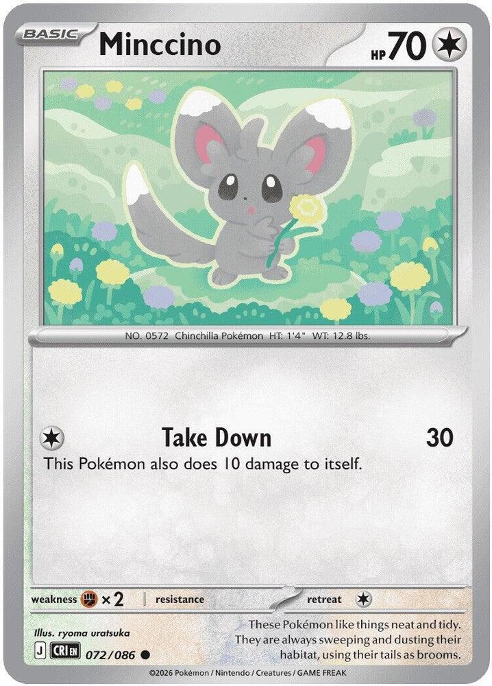 Minccino 072/086 Common Chaos Rising Pokémon card