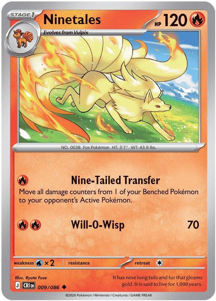 Ninetales 009/086 Uncommon Chaos Rising Pokémon card
